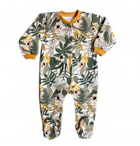 Pajac niemowlęcy długi rękaw pajacyk MROFI piżama jednoczęściowa śpioch z długim rękawem