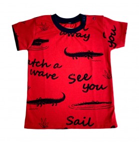 Bluzka koszulka chłopięca t-shirt MROFI aligatory krokodyle