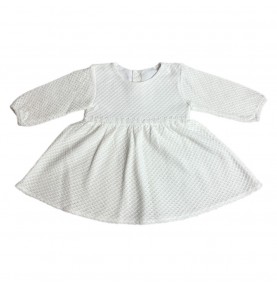 Sukienka dziewczęca długi rękaw MROFI biała lekka wiosenna sukieneczka lekka jesienna sukienka niemowlęca