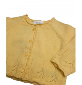 Sweterek żółty rozpinany dziewczęcy
