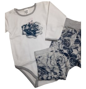 Komplet niemowlęcy body długi rękaw+ spodnie RÓŻA