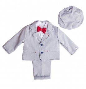 Komplet garniturowy dla niemowląt, Komplet do chrztu chłopięcy, kamizelka i spodnie chłopięce