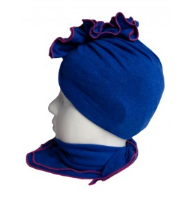 Komplet niebieski turban chusta 2-4 lata