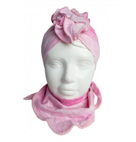 Komplet różowy turban...