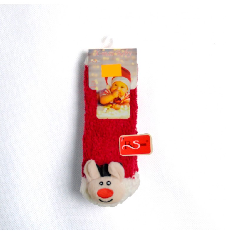 Skarpety świąteczne niemowlęce zimowe z antipoślizgiem skarpety z silikonem